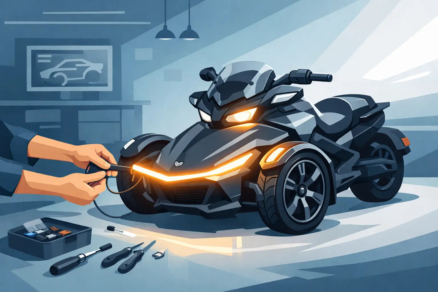 How a Spyder Front Accent Light Install Works