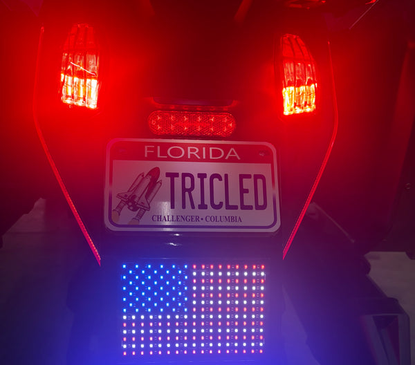 USA Flag LED Smoked Lens with Mounting Bracket