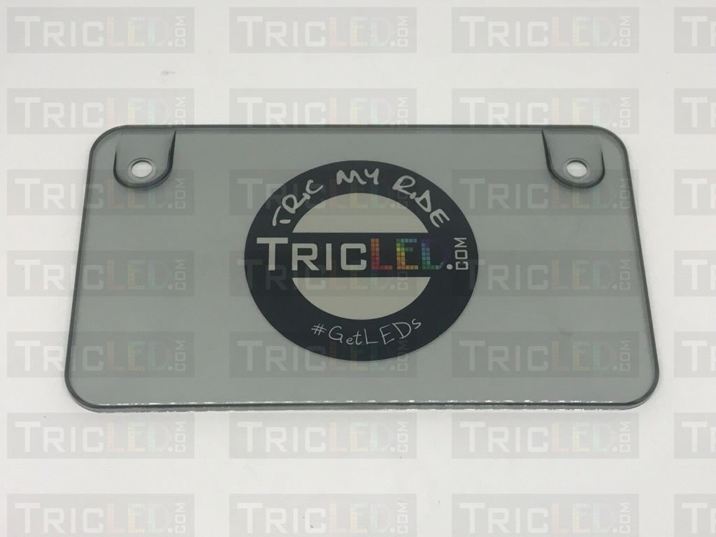 Smoked License Plate Cover for Motorcycles TricLED