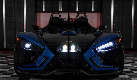 Tricled Slinggatti Plug N Play Headlight Conversion Kit For The Polaris Slingshot (Pair) (2015-19)